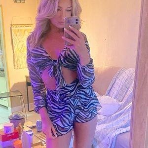 Misguided Tiger Print Shorts and Crop Top Set